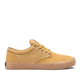 Mens Supra Low Top Shoes CHINO Tan/gum | AU-30877